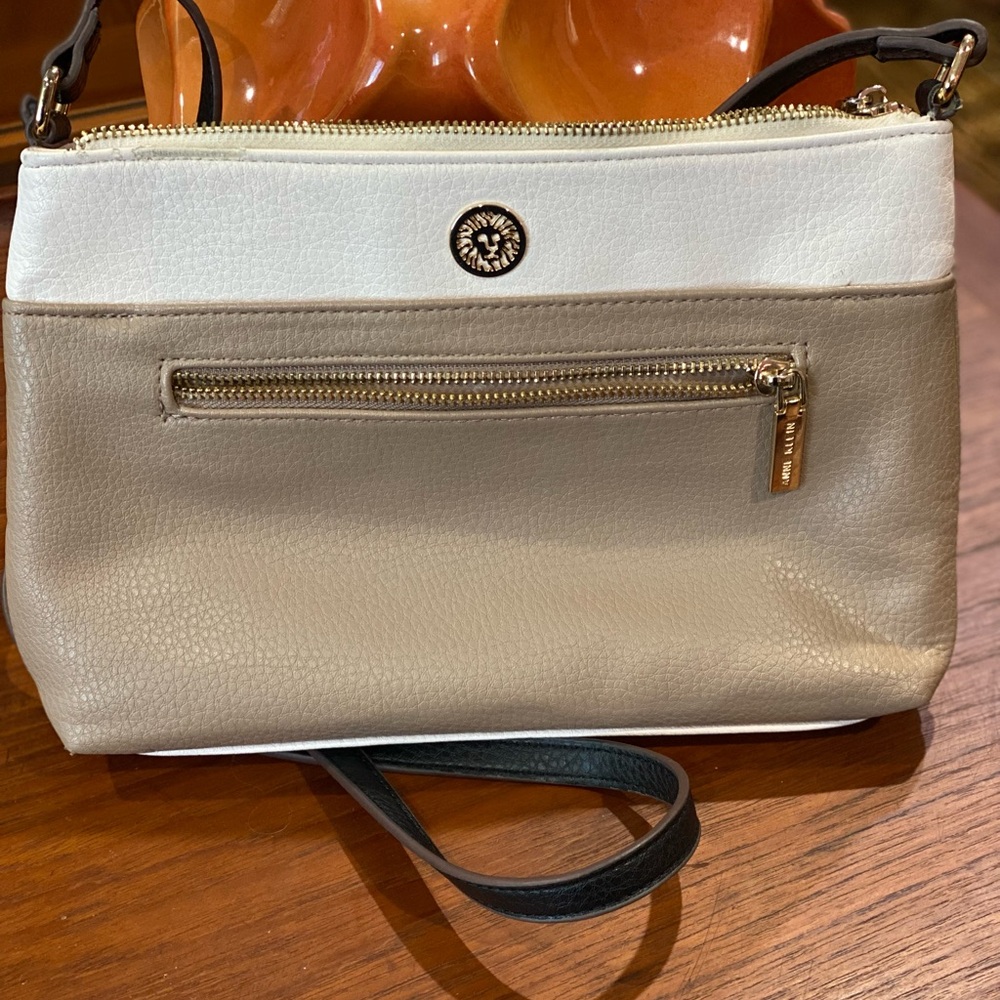 Anne Klein Cream and Tan Crossbody Bag